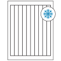 0.75" x 9.4" White Rectangular Sheet Labels - Freezer Grade Adhesive