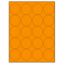 2" Fluorescent Orange Circular Sheet Labels