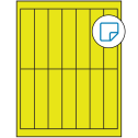 1.125" x 4.875" Fluorescent Yellow Rectangular Sheet Labels - Removable Adhesive