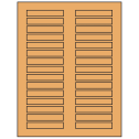 3" x 0.5" Pastel Orange Rectangular Sheet Labels