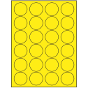 1.625" Fluorescent Yellow Circular Sheet Labels