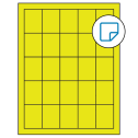 1.5" x 2" Fluorescent Yellow Rectangular Sheet Labels - Removable Adhesive