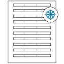 6.64" x 0.42" White Rectangular Sheet Labels - Freezer Grade Adhesive
