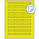 6.64" x 0.42" Fluorescent Yellow Rectangular Sheet Labels - Removable Adhesive