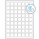 1" x 1" White Square Sheet Labels - Ultra Aggressive Adhesive