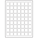 1" x 1" White Square Sheet Labels