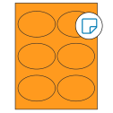 3.875" x 2.6875" Fluorescent Orange Oval Sheet Labels - Removable Adhesive