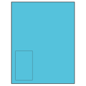2.375" x 4" Turquoise Rectangular Sheet Labels