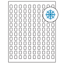 0.42" x 0.58" White Rectangular Sheet Labels - Freezer Grade Adhesive