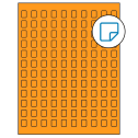 0.42" x 0.58" Fluorescent Orange Rectangular Sheet Labels - Removable Adhesive