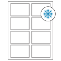 3.5" x 2.375" White Rectangular Sheet Labels - Freezer Grade Adhesive