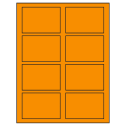 3.5" x 2.375" Fluorescent Orange Rectangular Sheet Labels