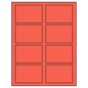 3.5" x 2.375" Red Rectangular Sheet Labels