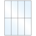 2.125" x 5.5" White Mid Gloss Rectangular Sheet Labels