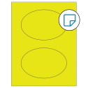 6" x 4" Fluorescent Yellow Oval Sheet Labels - Removable Adhesive