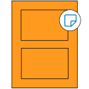 5" x 3.50785" Fluorescent Orange Rectangular Sheet Labels - Removable Adhesive
