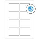 3.0625" x 2.1875" White Rectangular Sheet Labels - Freezer Grade Adhesive