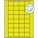 1.59375" x 1.3" Fluorescent Yellow Rectangular Sheet Labels - Removable Adhesive