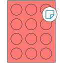 2" Fluorescent Red Circular Sheet Labels - Removable Adhesive