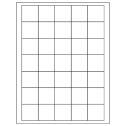 1.5" x 1.5" White Vinyl Drum Square Sheet Labels