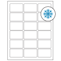 2.5" x 1.5625" White Rectangular Sheet Labels - Freezer Grade Adhesive
