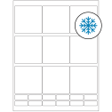 2.75" x 2.75" White Rectangular Sheet Labels - Freezer Grade Adhesive