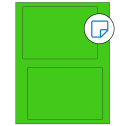 6.78" x 4.75" Fluorescent Green Rectangular Sheet Labels - Removable Adhesive