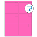 4" x 3.33" Fluorescent Pink Rectangular Sheet Labels - Removable Adhesive