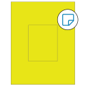 3.8584" x 4.8037" Fluorescent Yellow Rectangular Sheet Labels - Removable Adhesive
