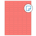 1.25" x 0.5" Fluorescent Red Rectangular Sheet Labels - Removable Adhesive