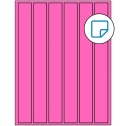 1.18" x 10.6" Fluorescent Pink Rectangular Sheet Labels - Removable Adhesive