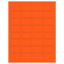 1.75" x 1.25" Fluorescent Red Rectangular Sheet Labels