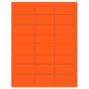 2.5" x 1.125" Fluorescent Red Rectangular Sheet Labels