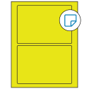 7" x 4.875" Fluorescent Yellow Rectangular Sheet Labels - Removable Adhesive