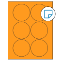 3.25" Fluorescent Orange Circular Sheet Labels - Removable Adhesive