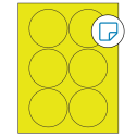 3.25" Fluorescent Yellow Circular Sheet Labels - Removable Adhesive
