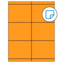 4.25" x 3.33" Fluorescent Orange Rectangular Sheet Labels - Removable Adhesive