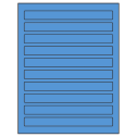 7.5" x 0.75" Fluorescent Blue Rectangular Sheet Labels