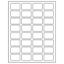 1.75" x 1.125" White Rectangular Sheet Labels