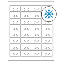 1.875" x 1.0625" White Rectangular Sheet Labels - Freezer Grade Adhesive