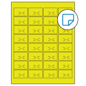 1.875" x 1.0625" Fluorescent Yellow Rectangular Sheet Labels - Removable Adhesive
