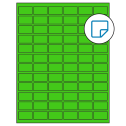 1.25" x 0.75" Fluorescent Green Rectangular Sheet Labels - Removable Adhesive