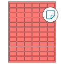 1.25" x 0.75" Fluorescent Red Rectangular Sheet Labels - Removable Adhesive