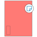 1.125" x 2.6875" Fluorescent Red Rectangular Sheet Labels - Removable Adhesive