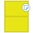 8.375" x 5.375" Fluorescent Yellow Rectangular Sheet Labels - Removable Adhesive