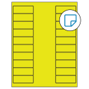 2.625" x 1" Fluorescent Yellow Rectangular Sheet Labels - Removable Adhesive