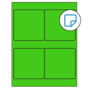 4" x 4" Fluorescent Green Square Sheet Labels - Removable Adhesive