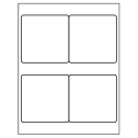 4" x 4" White Vinyl Drum Square Sheet Labels