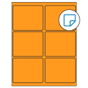 4" x 3.25" Fluorescent Orange Rectangular Sheet Labels - Removable Adhesive