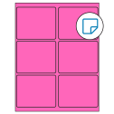 4" x 3.25" Fluorescent Pink Rectangular Sheet Labels - Removable Adhesive